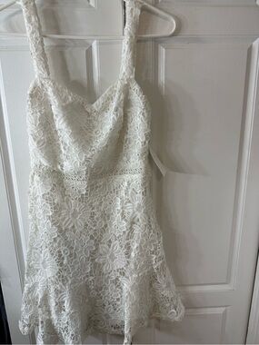 Lush White Lace Mini Dress